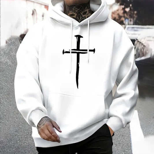 Men’s Cross Print Hoodie