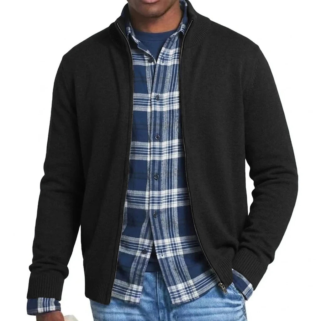 Men’s Knit Jacket – Slim Fit Casual Zip Up Sweatshirt for Work, Gym & Everyday Wear
