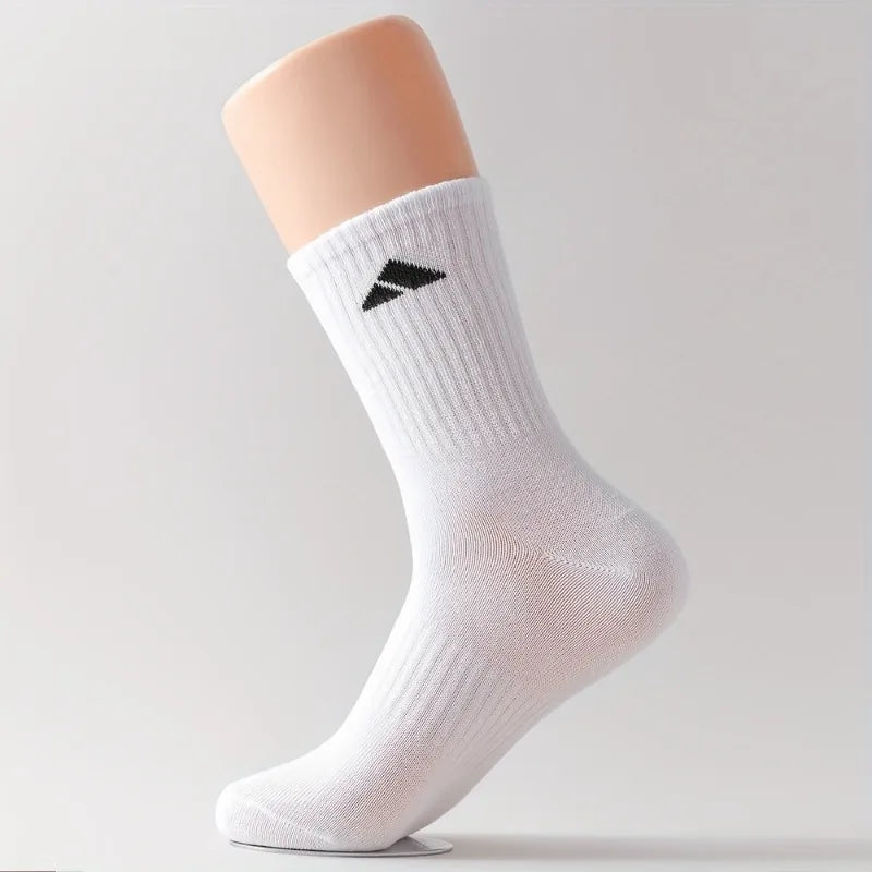Men’s Athletic Crew Socks(10 Pairs) – Black & White Breathable Cushioned Socks for Running, Gym & Everyday Wear
