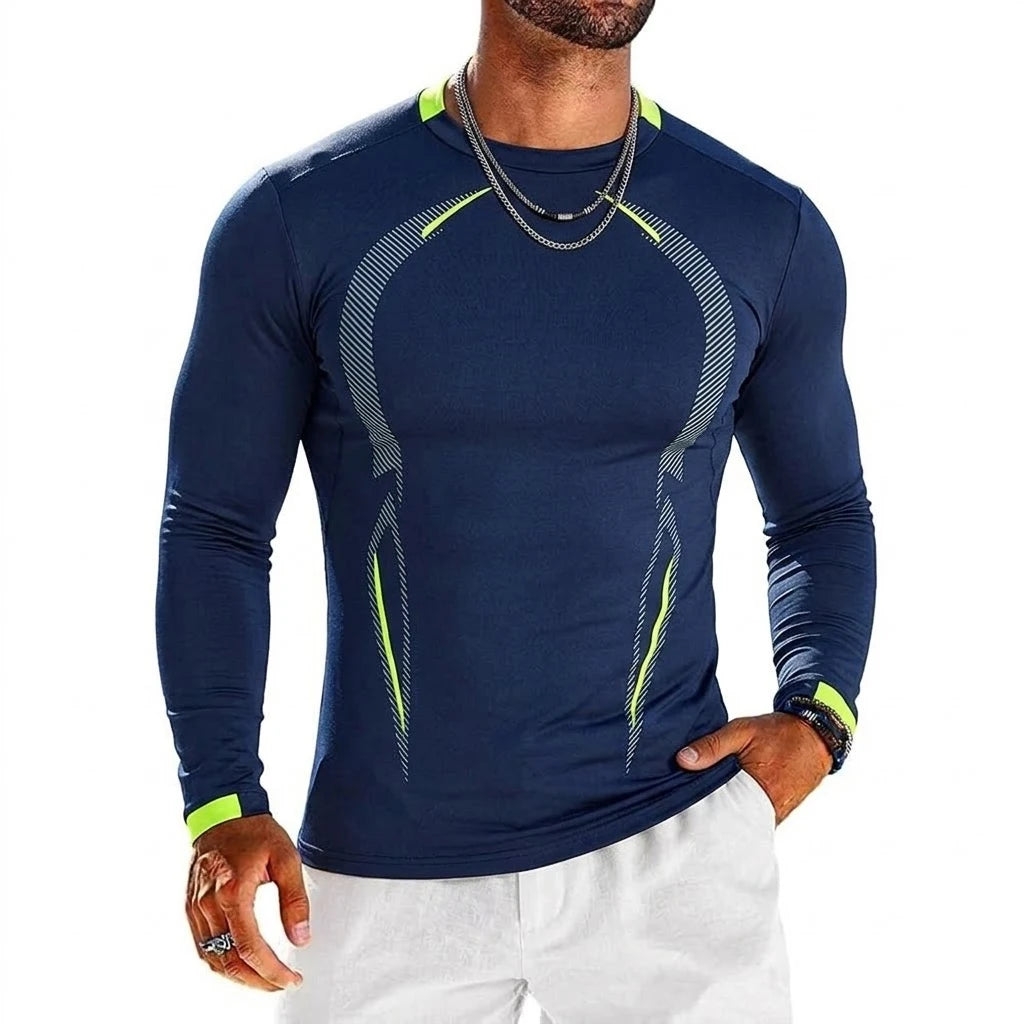 Men’s Slim Fit Long Sleeve Athletic T-Shirt – Lightweight Dry-Fit Gym Workout & Casual Crew Neck Tee for Running & Hiking