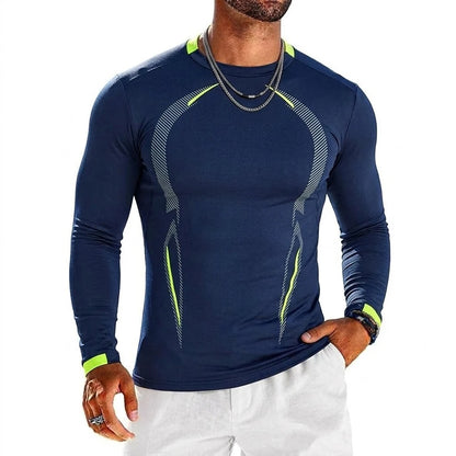 Men’s Slim Fit Long Sleeve Athletic T-Shirt – Lightweight Dry-Fit Gym Workout & Casual Crew Neck Tee for Running & Hiking