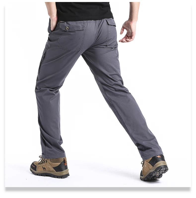 Men’s Cotton Tactical Cargo Pants – Multi-Pocket, Casual Outdoor Fit