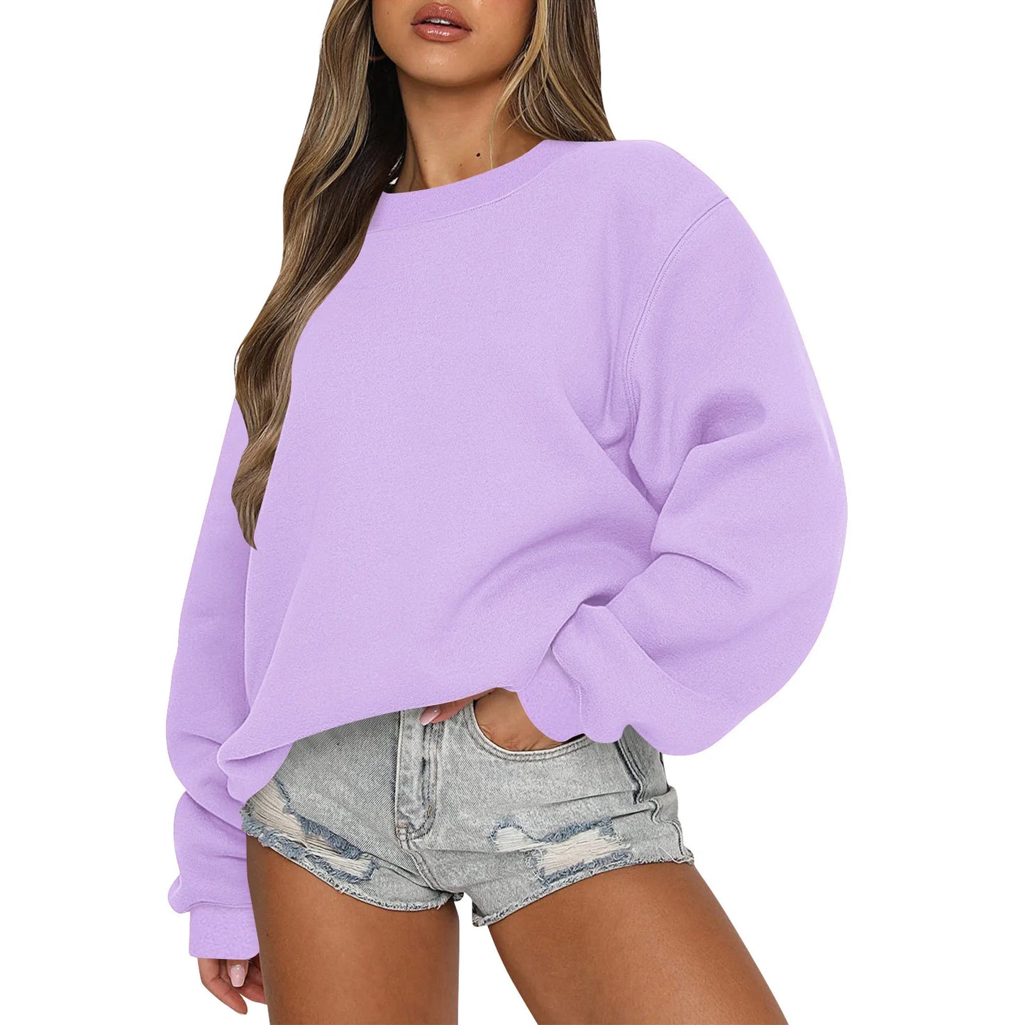 Womens Sweatshirts Oversized Crewneck