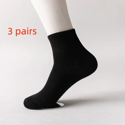 10-Pack Men’s Mid-Calf Cotton Socks – Solid Color, All-Season Everyday Wear