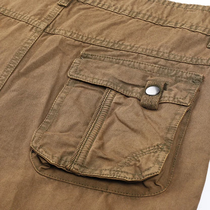 Men’s Cotton Casual Pants – Straight Fit, Multi-Pocket