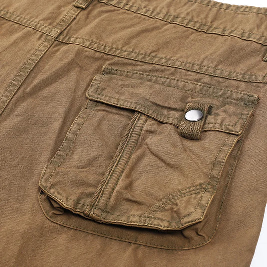 Men’s Cotton Casual Pants – Straight Fit, Multi-Pocket