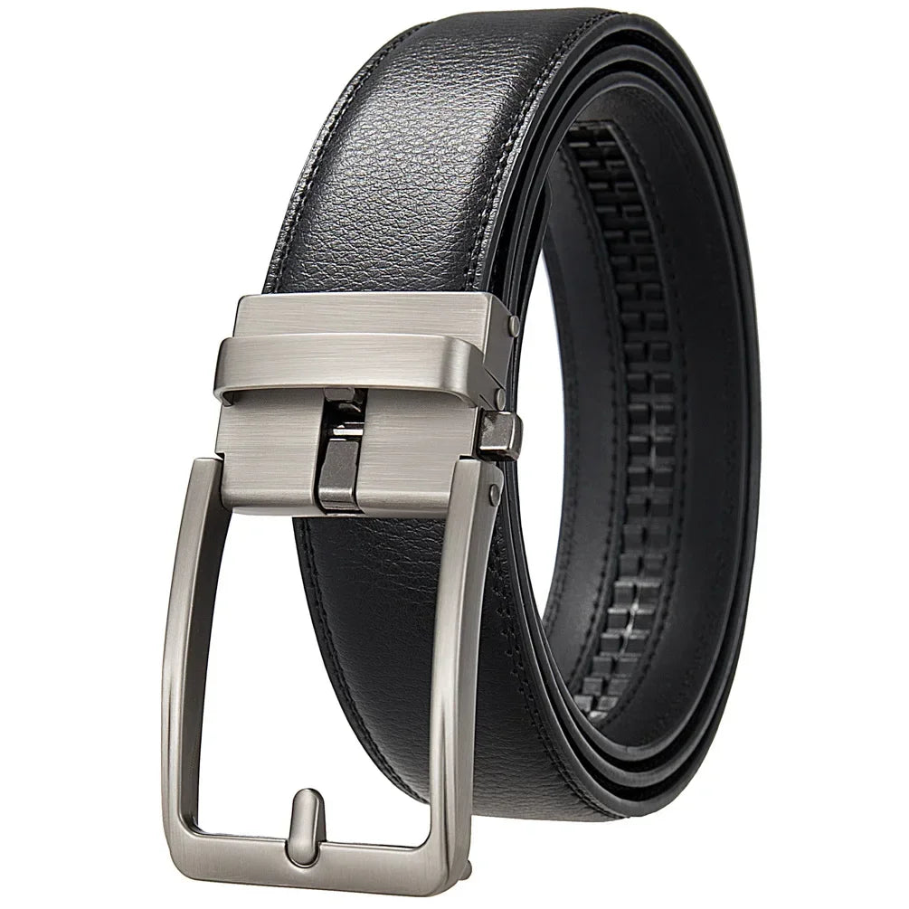 Men’s Luxury Genuine Leather Click Belt – Designer Automatic Buckle Belt for Jeans, Casual & Business Wear