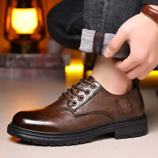 Men’s PU Leather Slip-On Loafers – Breathable Non-Slip Casual Shoes for Work, Driving & Walking