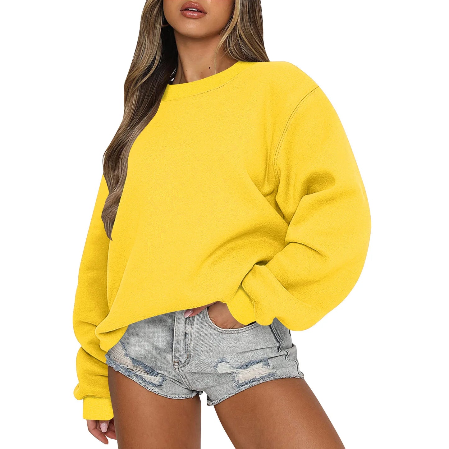 Womens Sweatshirts Oversized Crewneck