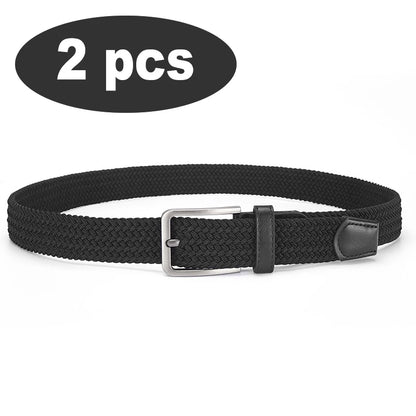 2-Pack Unisex Elastic Woven Belts – Casual Stretch for Jeans & Outdoor Use (105/115/125cm)