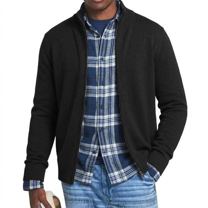Men’s Knit Jacket – Slim Fit Casual Zip Up Sweatshirt for Work, Gym & Everyday Wear