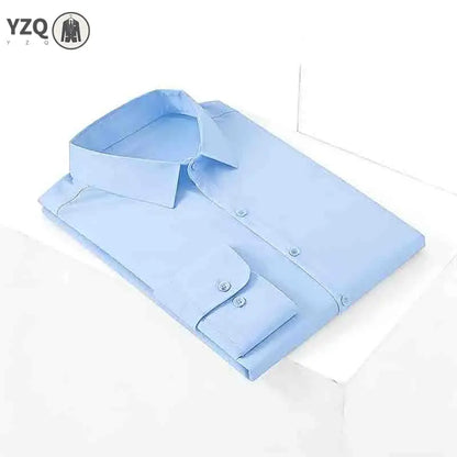 Men’s Non-Iron Teal Blue Long Sleeve Button-Up Shirt – Business Wear
