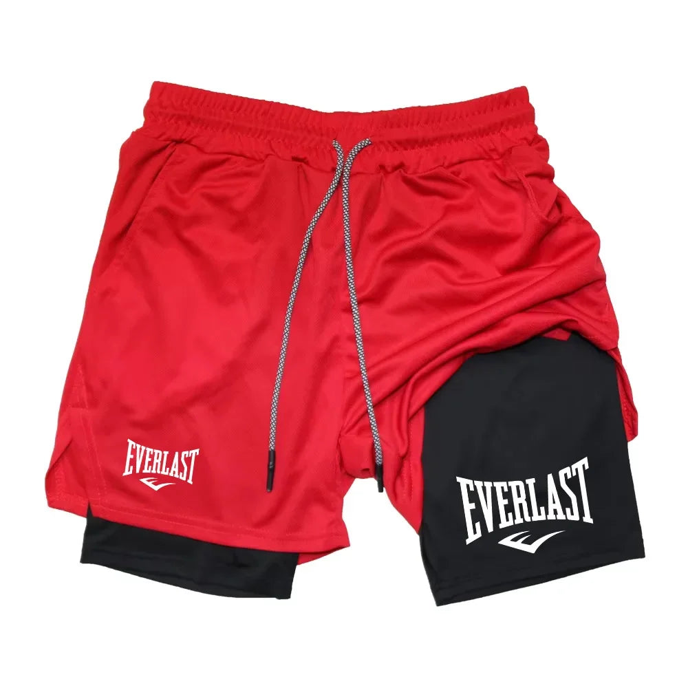 Men’s 2-in-1 Running Shorts – Double-Layer Gym & Fitness Training Shorts for Jogging, Sports & Workout Wear