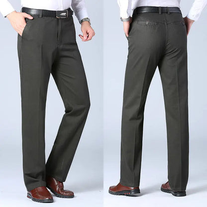 Men’s Business Casual Dress Pants – Straight Fit Formal Trousers for Office and Everyday Wear
