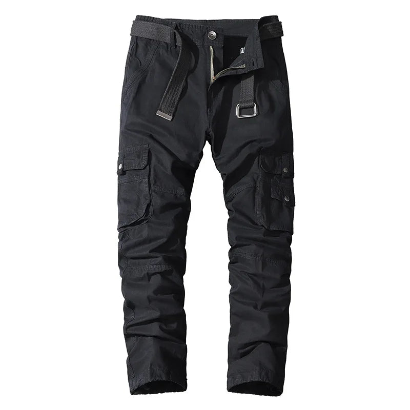 Men’s Cotton Casual Pants – Straight Fit, Multi-Pocket