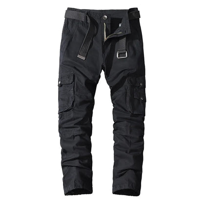 Men’s Cotton Casual Pants – Straight Fit, Multi-Pocket