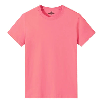Men’s Solid Color Round Neck T-Shirt – Short Sleeve, Printed Cuffs (2/4/6 Pack)