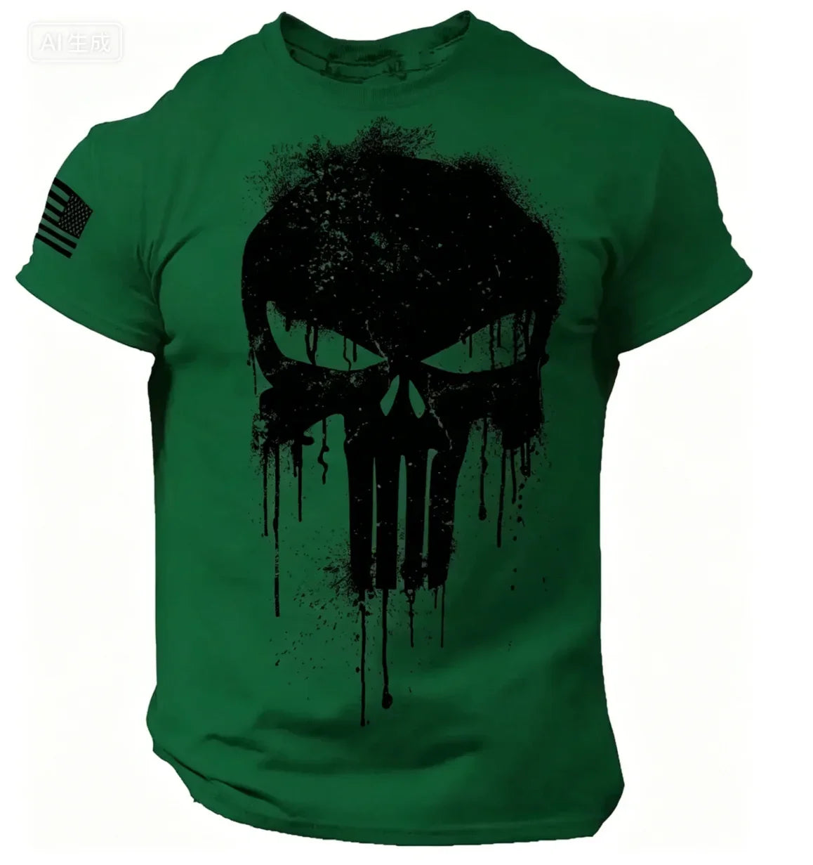 Men’s Patriotic 3D Print T-Shirt – Oversized Short Sleeve Sports Tee