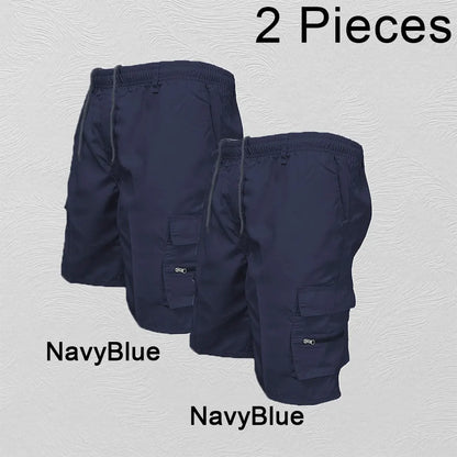 Men’s Casual Cargo Shorts with Large Pockets (Plus Size Available)
