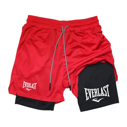 Men’s 2-in-1 Running Shorts – Double-Layer Gym & Fitness Training Shorts for Jogging, Sports & Workout Wear