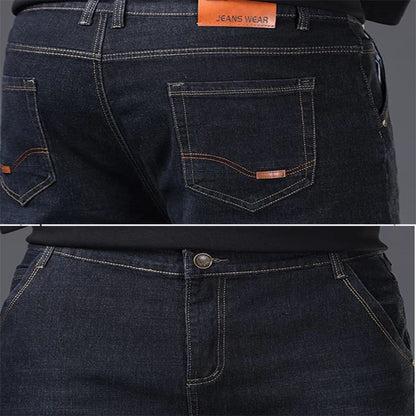 Men’s Plus Size Black Stretch Jeans – Straight Fit, Loose Casual