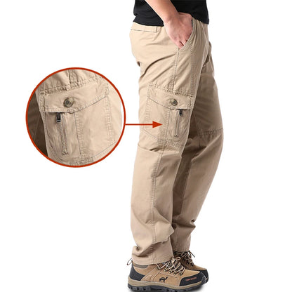 Men’s Cotton Tactical Cargo Pants – Multi-Pocket, Casual Outdoor Fit