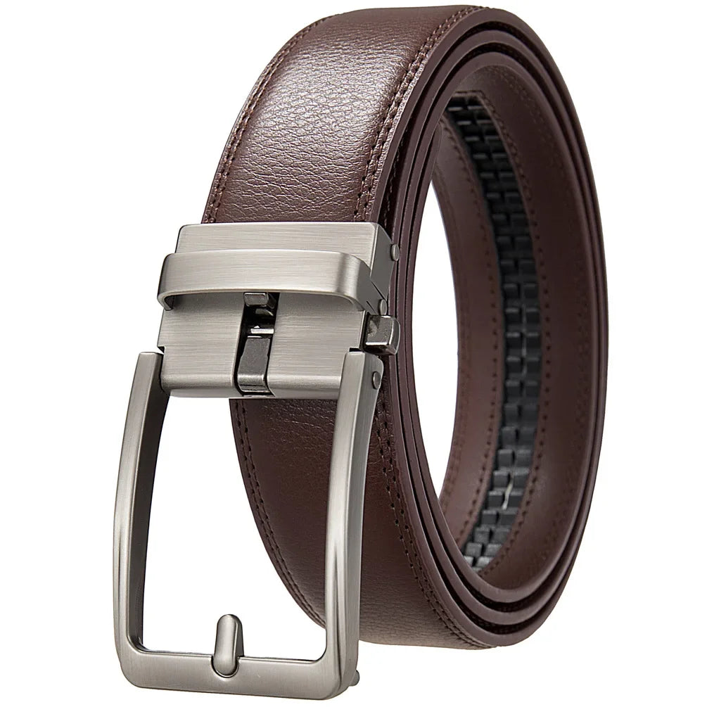 Men’s Luxury Genuine Leather Click Belt – Designer Automatic Buckle Belt for Jeans, Casual & Business Wear