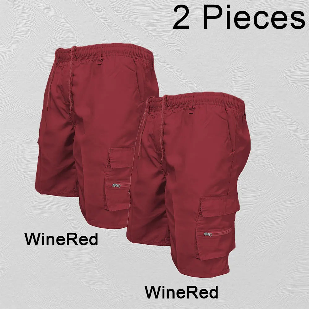Men’s Casual Cargo Shorts with Large Pockets (Plus Size Available)
