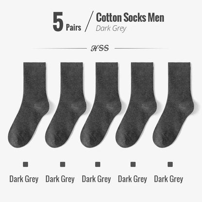 5/10-Pack Men’s Combed Cotton Dress Socks – Soft Breathable Business Crew Socks,Multiple Colors
