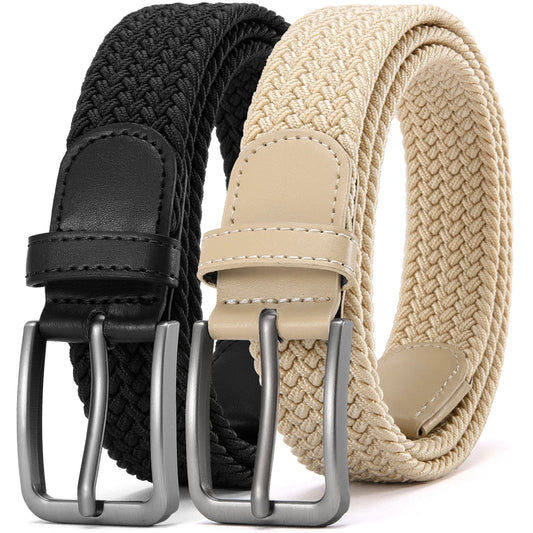 Unisex Elastic Woven Belt – Casual Stretch Belt for Jeans & Outdoor Use