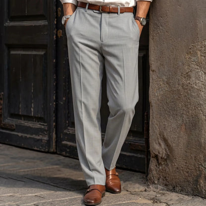 Men’s Old Money Dress Pants – High-End Straight-Leg Business Casual Trousers with Timeless Solid Color Style