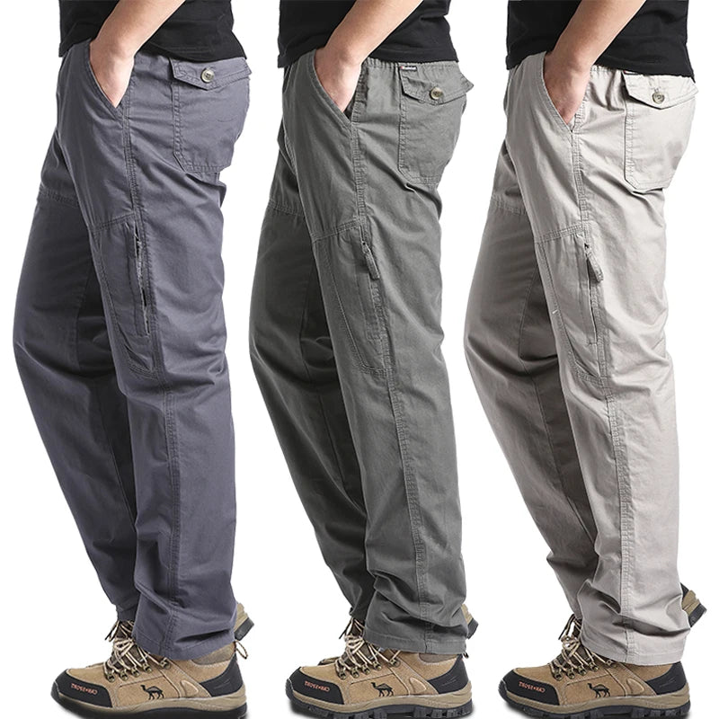 Men’s Cotton Tactical Cargo Pants – Multi-Pocket, Casual Outdoor Fit