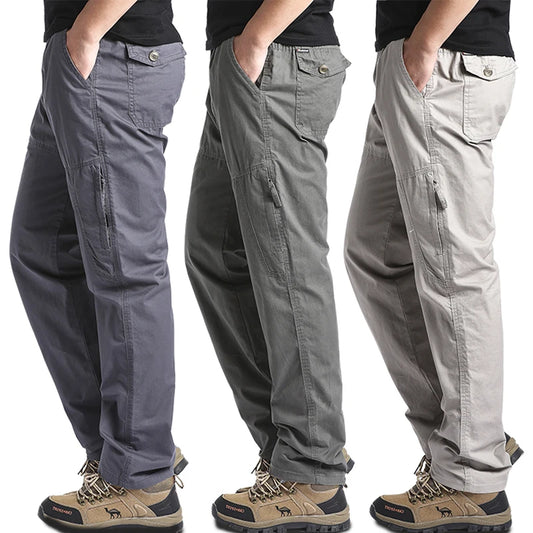 Men’s Cotton Tactical Cargo Pants – Multi-Pocket, Casual Outdoor Fit