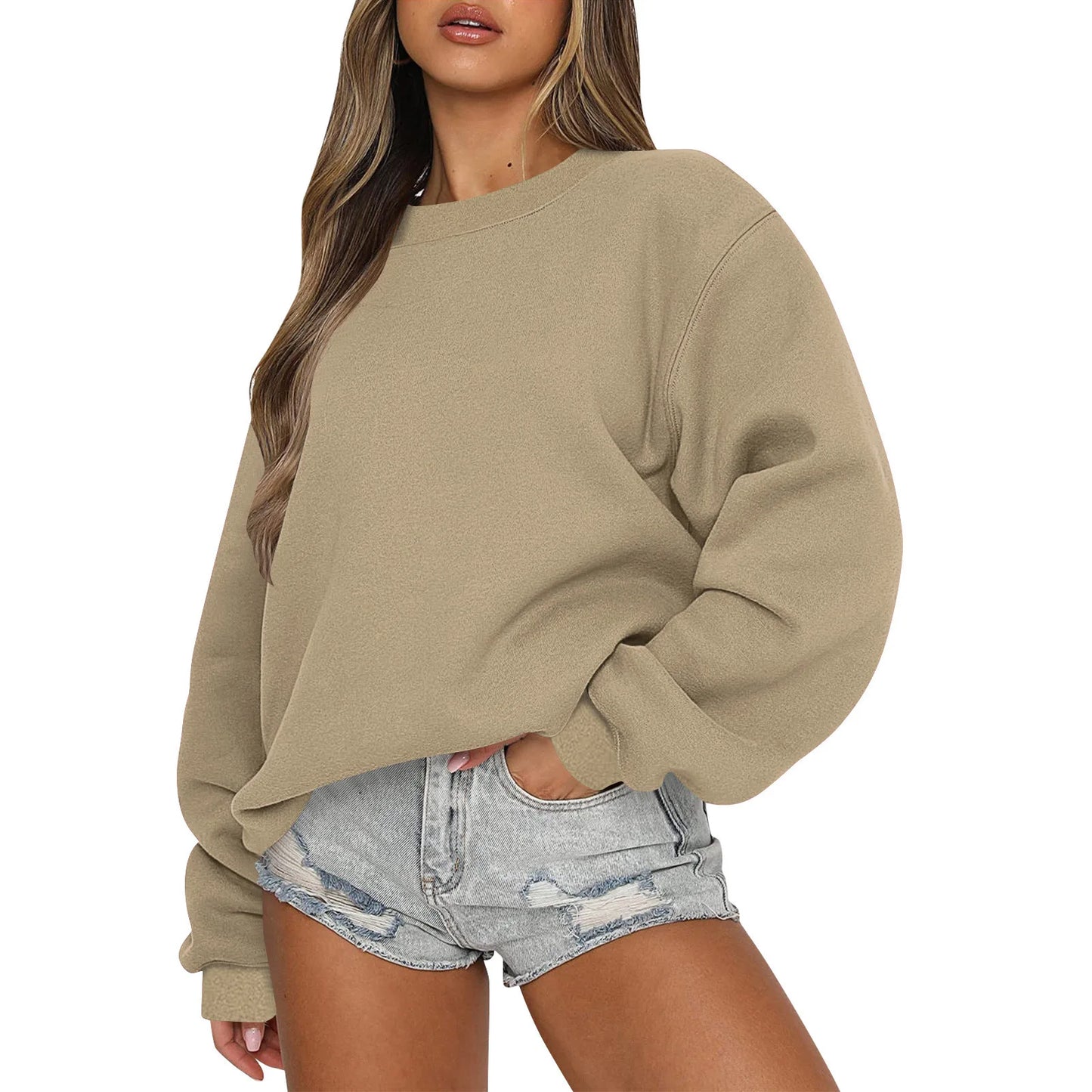Womens Sweatshirts Oversized Crewneck