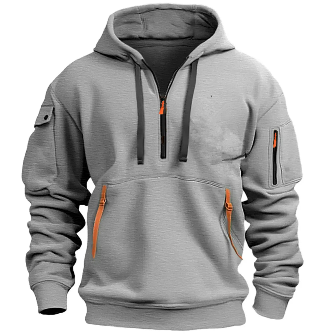 Men’s Windproof Hooded Jacket – Casual Patchwork Zip-Up Coat Long Sleeve Lightweight Outerwear (S–4XL)