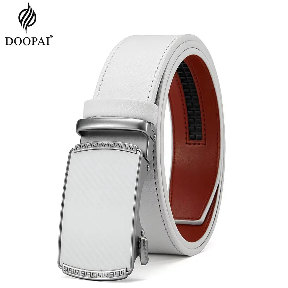 Men’s Genuine Leather Belt – Automatic Buckle Waist Strap, High-Quality Adjustable Belt for Men & Women,