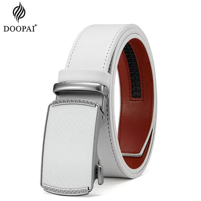 Men’s Genuine Leather Belt – Automatic Buckle Waist Strap, High-Quality Adjustable Belt for Men & Women,