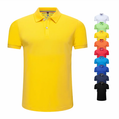 Men’s Short Sleeve Polo Shirt – Solid Color, Breathable & Comfortable