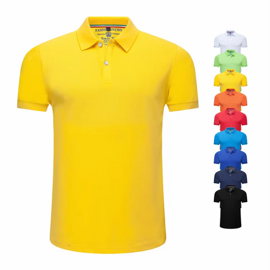 Men’s Short Sleeve Polo Shirt – Solid Color, Breathable & Comfortable