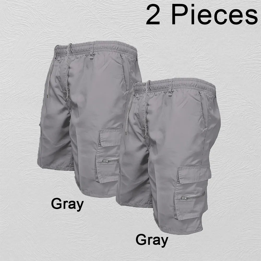 Men’s Casual Cargo Shorts with Large Pockets (Plus Size Available)