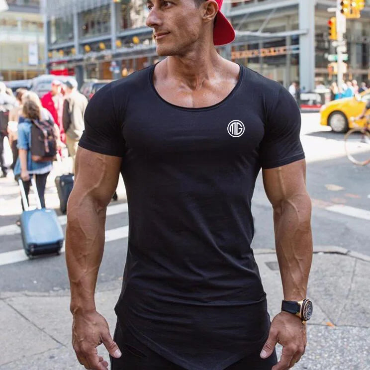Men’s Slim Fit Sport T-Shirt – Breathable Cotton Gym & Running Shirt for Fitness, Bodybuilding & Training Wear