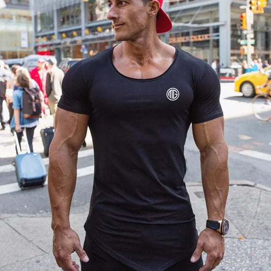 Men’s Slim Fit Sport T-Shirt – Breathable Cotton Gym & Running Shirt for Fitness, Bodybuilding & Training Wear