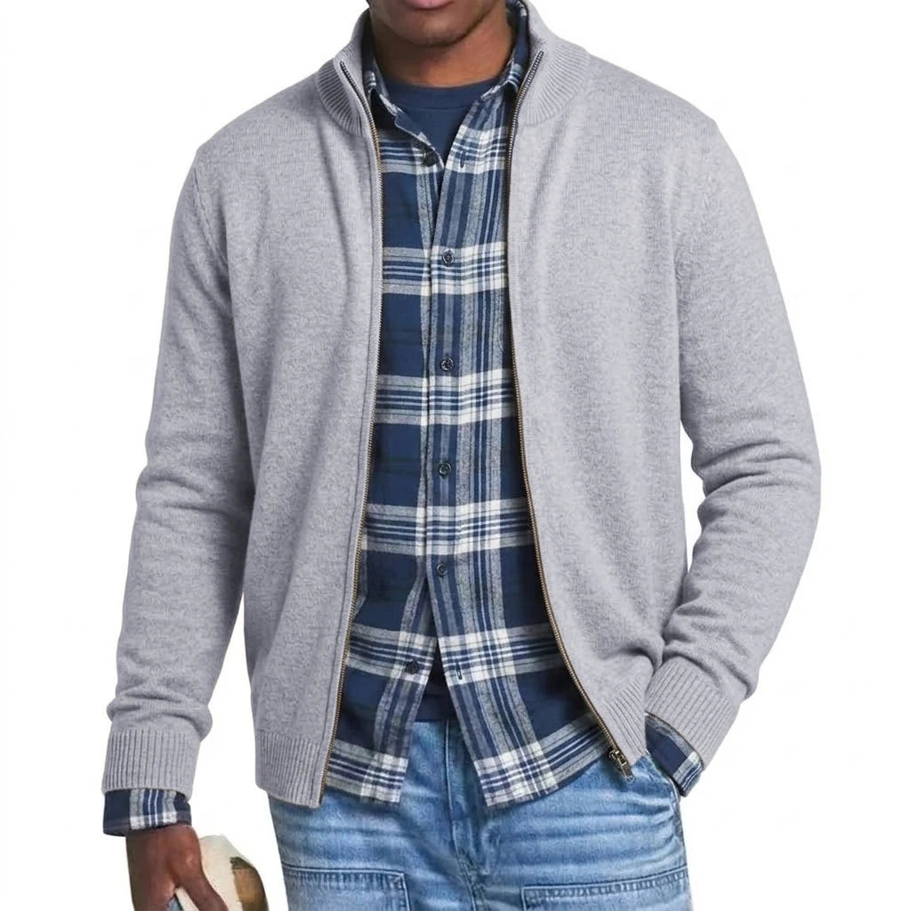Men’s Knit Jacket – Slim Fit Casual Zip Up Sweatshirt for Work, Gym & Everyday Wear
