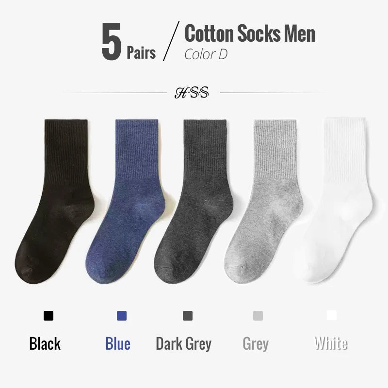 5/10-Pack Men’s Combed Cotton Dress Socks – Soft Breathable Business Crew Socks,Multiple Colors