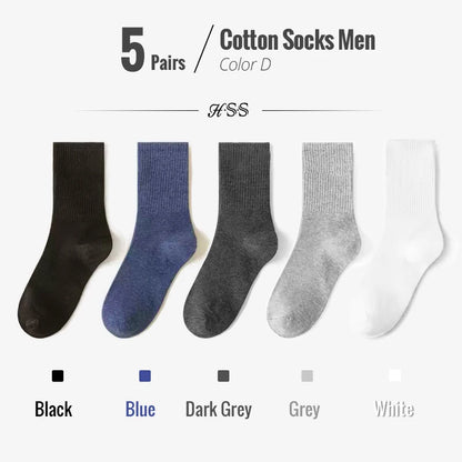5/10-Pack Men’s Combed Cotton Dress Socks – Soft Breathable Business Crew Socks,Multiple Colors