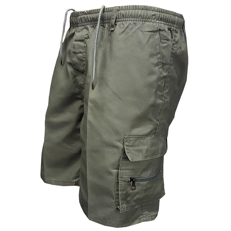 Men’s Casual Cargo Shorts with Large Pockets (Plus Size Available)