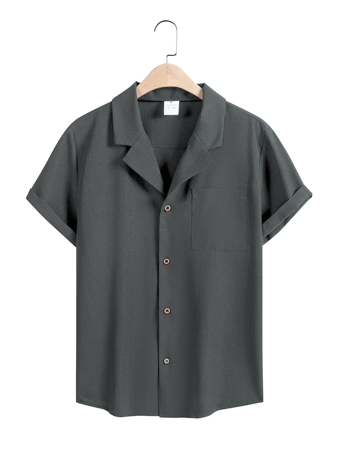 Men’s Casual Solid Color Short Sleeve Shirt – Comfortable Summer Top