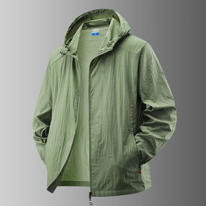 Men’s Jacket – Ultra-Light Hooded Windbreaker with UV Sun Protection for Running, Hiking & Outdoor Activities