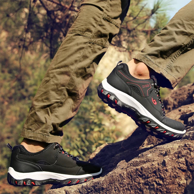 Men’s Leather Casual Sneakers – Lightweight Walking & Tennis Shoes