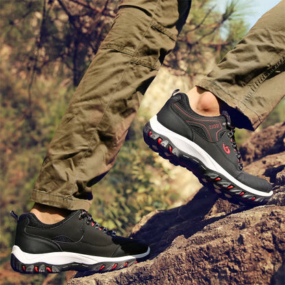 Men’s Leather Casual Sneakers – Lightweight Walking & Tennis Shoes